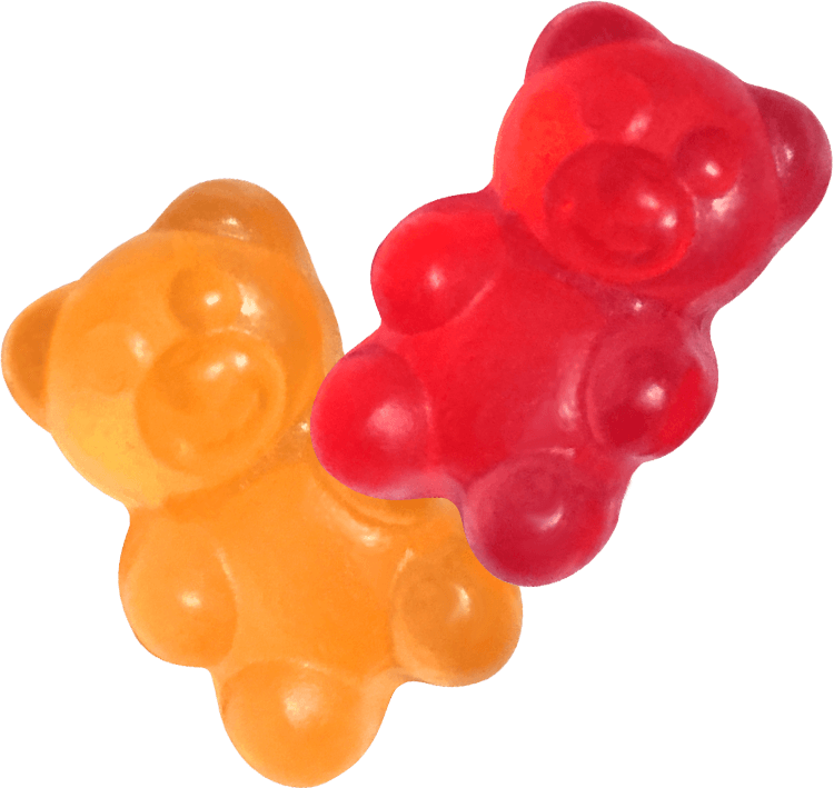 Orange and Red gummy bear vitamins